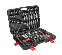 Shoze 215 Pcs Mechanic Tool Set, Ratchet Socket Set 1/4" 3/8" 1/2", Spanners, Bits & Hex Keys, Car Repair Tool Kit with Storage Case for Car, Garage DIY