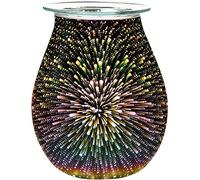Shoze 2Pcs Electric Wax Melt Burner Wax Warmer Oil Burner 3D Firework Design Night Light Oil Lamp Glass Essential Oil Burner Aroma Decorative Candle Warmer Melter LED Night Lamp for Home Bedroom