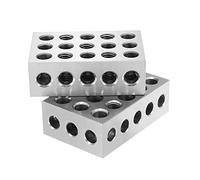Shoze 2PCS Precision Blocks Hardened Steel Blocks 0.0002'' Engineer Ground Hardened 23 Holes Engineer Blocks 1''x 2'' x3'' for Milling Machinist Lathe Tools