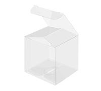 Shoze 300Pcs Clear Favour Boxes 5x5x5cm Cube Wedding Favour Boxes PVC Plastic Christmas Decorations Gift Packaging Box Sweet Film Covered Transparent for Candy Chocolate Valentine (300pc 5 * 5 * 5cm)