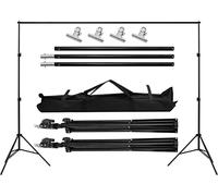 Shoze Backdrop Support Kit 2x2m/6.5x6.5ft Portable Adjustable Background Stand Backdrop Support System Kit with Carry Bag for Party Wedding Video Photography