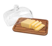Shoze Butter Dish 1PC 8x12x10cm Glass Butter Keeper with Lid Container | Glass butter dish with lid for butter,cream cheese, compact keeper with serving ,for kitchen countertop,dining table use