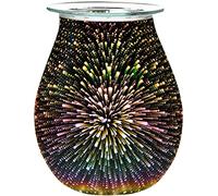 Shoze Electric Wax Melt Burner - 3D Firework Design Night Light Oil Burner Glass Essential Oil Aroma Decorative Candle Warmer Melter LED Night Lamp for Home Bedroom