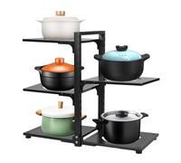 Shoze Pots and Pans Organizer Stand with Adjustable Non-slip Dividers, Detachable Pot Lid Holder Stand Pan Organizer Rack for Kitchen Cabinet Organizers and Storage (5-Tier)