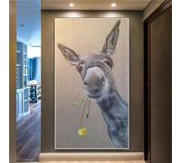 Shozhoo Diamond Art Animal, 5D Large Diamond Painting Donkey DIY Full Round Drill Cross Stitch Crystal Art Diamond Pictures for Home Canvas Decor Sequin Gem Arts Crafts 43x24inch Z-1308