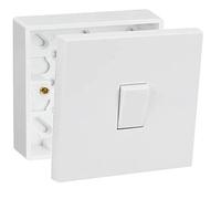 SHP Electrical® 10A Single One Gang Two Way Light Switch & Premium Single Surface Mount 25mm Pattress Box 1 Gang Set Electrical Switch