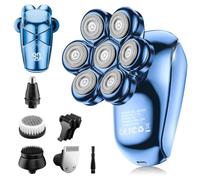 SHPAVVER Head Shavers for Bald Men: 5-in-1 Electric Razor - IPX7 Surface Waterproof Shaving Grooming Kit for Balder - Turbo Speed & Precision Blades Black