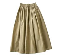 SHPEHU Casual Loose Fashion Elastic Waist Solid Women'S Clothing Simplicity Pleated Skirts
