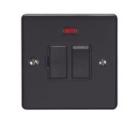 Shpelec 13Amp Dp Switched Fuse Spur With Neon Matt Black