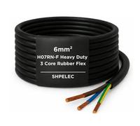Shpelec Black H07Rn-F Rubber Cable 3 Core 6mm² - 10M