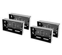 SHPELEC® Black Surface Mounted Pattress Box - Single/Double, Stylish and Durable Box for Mounting Electrical Devices, BS 5733 Compliant (4 x 2 Gang (Double))