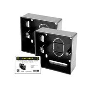 SHPELEC® Black Surface Mounted Pattress Box - Single/Double, Stylish and Durable Box for Mounting Electrical Devices, BS 5733 Compliant (2 x 1 Gang (Single))
