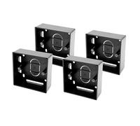 SHPELEC® Black Surface Mounted Pattress Box - Single/Double, Stylish and Durable Box for Mounting Electrical Devices, BS 5733 Compliant (4 x 1 Gang (Single))