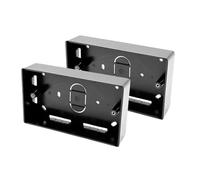 SHPELEC® Black Surface Mounted Pattress Box - Single/Double, Stylish and Durable Box for Mounting Electrical Devices, BS 5733 Compliant (2 x 2 Gang (Double))