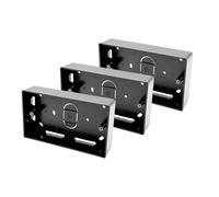 SHPELEC® Black Surface Mounted Pattress Box - Single/Double, Stylish and Durable Box for Mounting Electrical Devices, BS 5733 Compliant (3 x 2 Gang (Double))