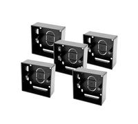 SHPELEC® Black Surface Mounted Pattress Box - Single/Double, Stylish and Durable Box for Mounting Electrical Devices, BS 5733 Compliant (5 x 1 Gang (Single))