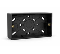 SHPELEC® Black Surface Mounted Pattress Box - Single/Double, Stylish and Durable Box for Mounting Electrical Devices, BS 5733 Compliant (2 Gang (Double))