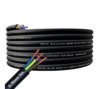 SHPELEC® FLEXIBLE Black Cable 3183Y 0.75mm, 1.0mm, 1.5mm, 2.5mm BASEC Approved Black PVC LED Lighting 5m 10m 15m 20m 50m (0.75mm 3 Core - 5metres)