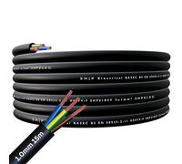 SHPELEC® FLEXIBLE Black Cable 3183Y 0.75mm, 1.0mm, 1.5mm, 2.5mm BASEC Approved Black PVC LED Lighting 5m 10m 15m 20m 50m (1.0mm 3 Core - 15metres)
