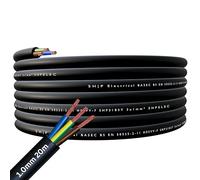 SHPELEC® FLEXIBLE Black Cable 3183Y 0.75mm, 1.0mm, 1.5mm, 2.5mm BASEC Approved Black PVC LED Lighting 5m 10m 15m 20m 50m (1.0mm 3 Core - 20 metres)