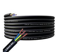 SHPELEC® FLEXIBLE Black Cable 3183Y 0.75mm, 1.0mm, 1.5mm, 2.5mm BASEC Approved Black PVC LED Lighting 5m 10m 15m 20m 50m (1.5mm 3 Core - 4metres)