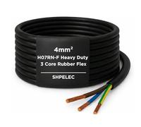 SHPELEC® H07RN-F Rubber Flexible Power & Control Cable 3 Core 4mm² - Heavy Duty Industrial Use for Outdoor & Workshop Applications - Oil, Water & UV Resistant - 2m