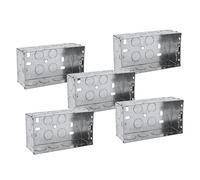 SHPELEC® METAL BACK BOX 1 GANG 2 GANG 25mm 35mm 47mm (2 Gang 35mm - 5 Pack)