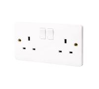 SHPELEC ® Premium Curved Edge White Electrical Sockets Range - Convenient and Versatile Power Solution (2G Socket, 1 Pack)