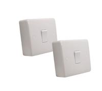 SHPELEC ® Premium Curved Edge White Electrical Switch Range - Convenient and Versatile Power Solution (1G Switch + Back Box, 2 Pack)