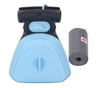 SHPKLO Handheld Dog Pooper Scooper, Portable Puppy Waste Pick Up Tool, Expandable Sanitary Dog Poop Scooper with Garbage Bag for Small Medium Large Dogs (Blue)