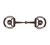 SHPKLO Horse Chew Antique Western Bit with Copper Inlay, Stainless Steel D - Ring Snaffle Bit, Full Ch ag Design for Light Contact and Lateral Control, 4.92 Inch Mouthpiece