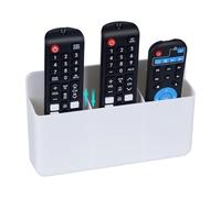 Shpucise 3 Slot Remote Control Holder Adjustable, Wall TV Remote Storage, Self Adhesive Marker Holder, Wall Pen Holder Organizer for Home Office School (White)