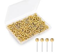 Shpucise 400Pcs World Map Push Pins Round Drawing Pins, Travel Map Small Thumb Tacks, Marking Pushpins for Cork Board Notice Bulletin Picture Photo Home Office School Craft DIY (Gold)