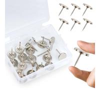 Shpucise 50Pcs Heavy Duty Flat Head Push Pins,Metal Flat Push Pins Round Head Thickened and Lengthened Drawing Pins with Storage Box,Humbtacks for Map, Photo Wall, Cork Board Bulletin (Silver)