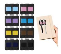 Shpucise 8pcs Pen Loop Holder Clip,Leather Self-Adhesive Pens Holder Clips with Elastic for Notebook,Pencil Loops for Notebook Planner Clipboard Office