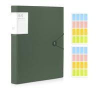 Shpucise A4 Display Folder, 60 Pockets Display Book Folders with Plastic Sleeves & Safety Rope, Presentation Folders for Documents, School, Office & Business Project Use (Green)