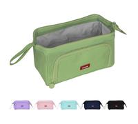 Shpucise Large Pencil Cases for Girls, Big Capacity Pencil Pouch for Women, Handheld Pen Bag Stationery Organizer Office Makeup Bag School Pen Case for Teenage Girls Boys Men Women Adult (Green)