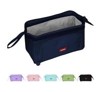 Shpucise Large Pencil Cases for Girls, Big Capacity Pencil Pouch for Women, Handheld Pen Bag Stationery Organizer Office Makeup Bag School Pen Case for Teenage Girls Boys Men Women Adult (Navy Blue)