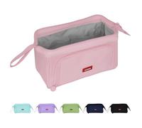 Shpucise Large Pencil Cases for Girls, Big Capacity Pencil Pouch for Women, Handheld Pen Bag Stationery Organizer Office Makeup Bag School Pen Case for Teenage Girls Boys Men Women Adult (Pink)
