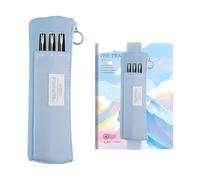 Shpucise Pen Holder for Notebook,Pen Pouch with Adjustable Elastic Band,Small Pen Holder with Zipper and Adjustable Elastic Band,Pen Case Book Pouch for Journals Notebook Books (Blue)