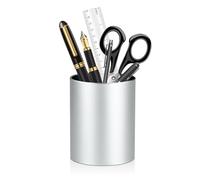 Shpucise Pen Holder Pencil Holder for Desk, Metal Pen Pots, Makeup Brush Holder, Pencil Cup Organizer for Desk, Office, School, Home (Silver)