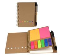 Shpucise Sticky Notes Set, Adhesive Sticky Notes with Pen and Lined Note Paper Set,Colored Index Tabs Flags Notepad,Premium Notepad for School/Office Notes (Curry)