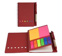 Shpucise Sticky Notes Set, Adhesive Sticky Notes with Pen and Lined Note Paper Set,Colored Index Tabs Flags Notepad,Premium Notepad for School/Office Notes (Red)