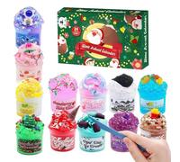shpuuyy 2025 Christmas Calendar Advent,Soft Sludge Kit - 24 Days Crystal Mud Kit Calendar Advent for Holiday Organizers Teens Adults School Activity Coordinators Family Bonding Event