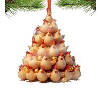 shpuuyy Animal Christmas Tree Ornaments, Funny Chicken Frog Cattle Acrylic 2D Tree Ornament, Christmas Animal Decorations, Unique Funny Christmas Tree Ornaments