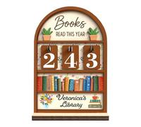 shpuuyy Books Read This Year Sign | Wooden Decor Reading Challenge Stand | Book Tracker,for Reading Goal Display Up To 999 Bookworm Student Teacher Writers Readers Library Christmas Stocking Stuffers