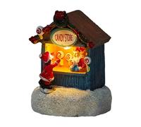 shpuuyy Christmas Village Houses, Christmas Village Resin House Electric Ornaments Buildings Light Up Scene Miniature House Night Light,Christmas Decor Table Ornaments Christmas Decorations