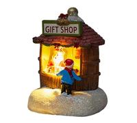 shpuuyy Christmas Village Houses, Christmas Village Resin House Electric Ornaments Buildings Light Up Scene Miniature House Night Light,Christmas Decor Table Ornaments Christmas Decorations