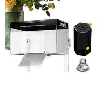 shpuuyy Over Tank Turtle Basking Land, Pet Turtle Tank Basking Dock with Lid, Reptile Resting Land Aquatic Terrapin Enclosure Cage for Observation for Restaurant, Balcony