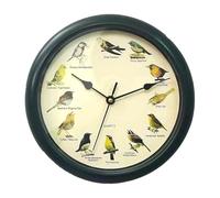 shpuuyy Singing Bird Wall Clock With 12 Native Species - Cuckoo Chiming Decor, 25cm
